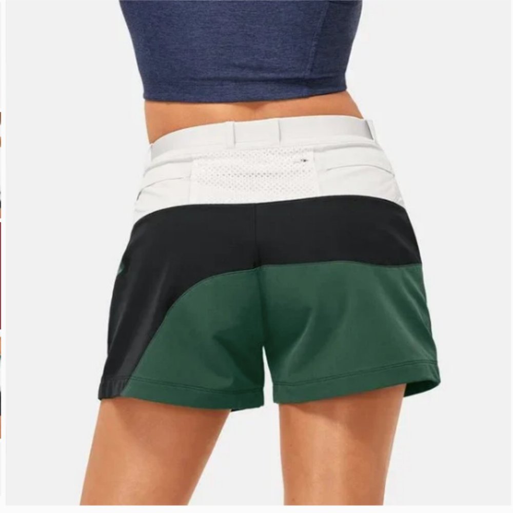 Outdoor Voices RecTrek Shorts Black / Hunter / Bone NWT - Picture 3 of 11